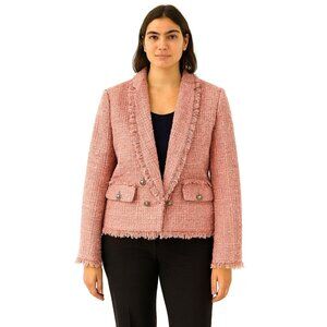 NWT Express Pink Tweed Blazer Jacket Size Small S Womens